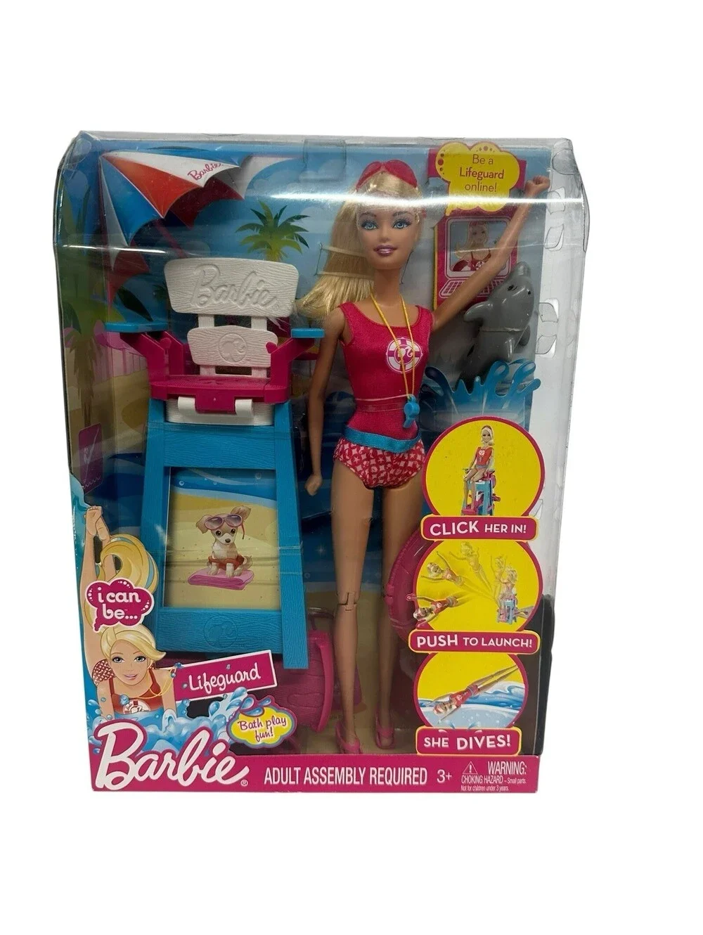 Barbie I Can Be Lifeguard Barbie Doll Playset 2010 Mattel T9560
